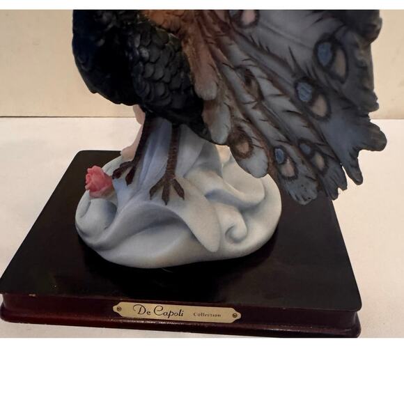 Vintage De Capoli Collection 16" Angel Nymph Peacock Statue Figurine Resin Wood - Picture 2 of 10
